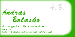 andras balasko business card
